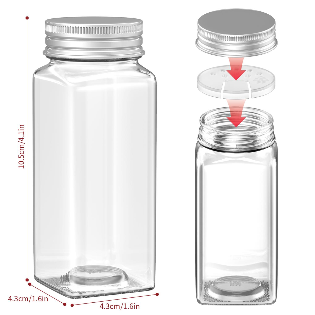 25 Piece Glass Spice Jar Set with Airtight Lids