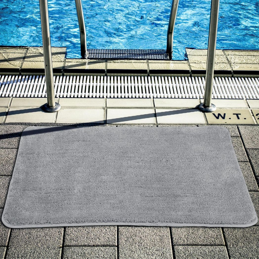 Ultra-Soft Microfiber Bath Mat (60x90cm) - Light Grey