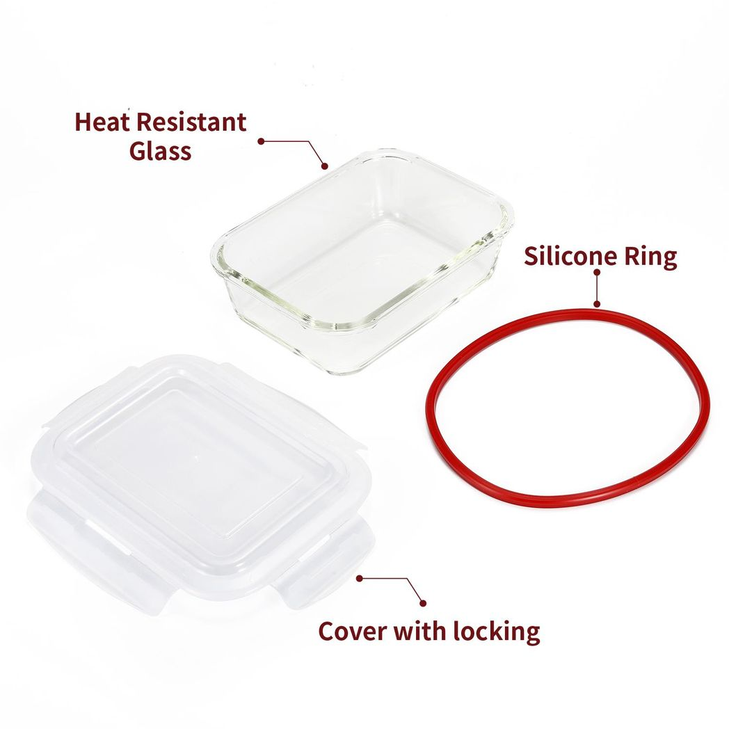 10-Pack Glass Meal Prep Containers with Airtight Lids