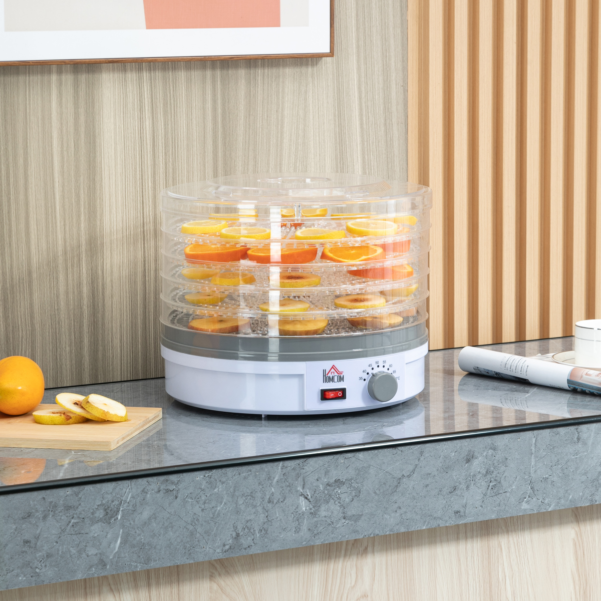 5-Tier Digital Food Dehydrator with Stainless Steel Trays - 245W