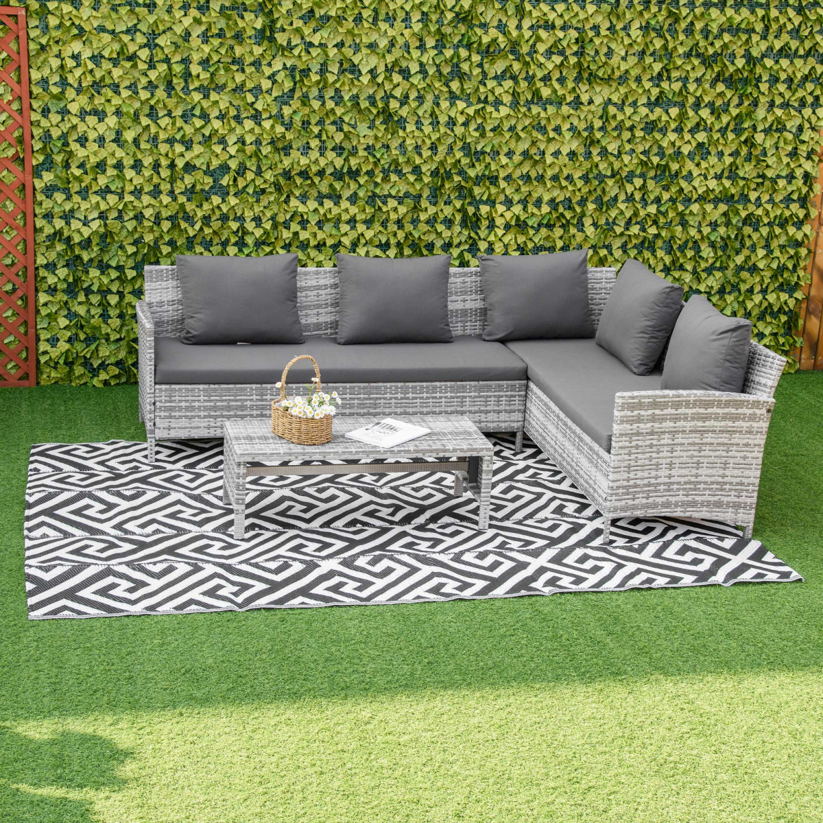 Reversible Outdoor Rug – 182x274cm Portable Camping Mat