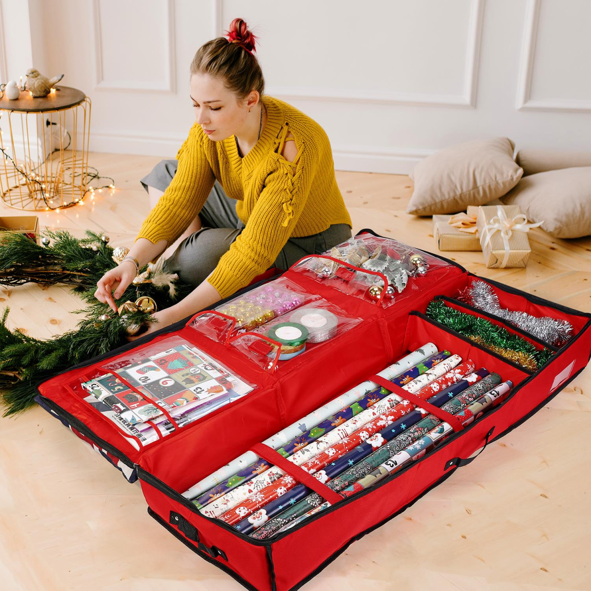 Deluxe Gift Wrap Organiser and Wrapping Paper Storage Bag