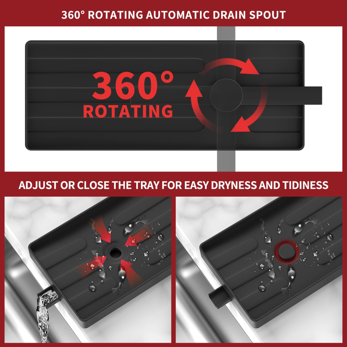 Black Kitchen Sink Caddy with Removable Dividers