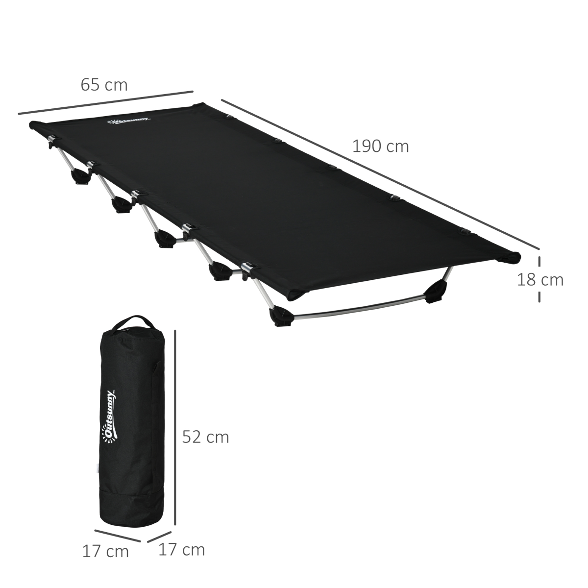Portable Compact Camping Cot – 150kg Capacity