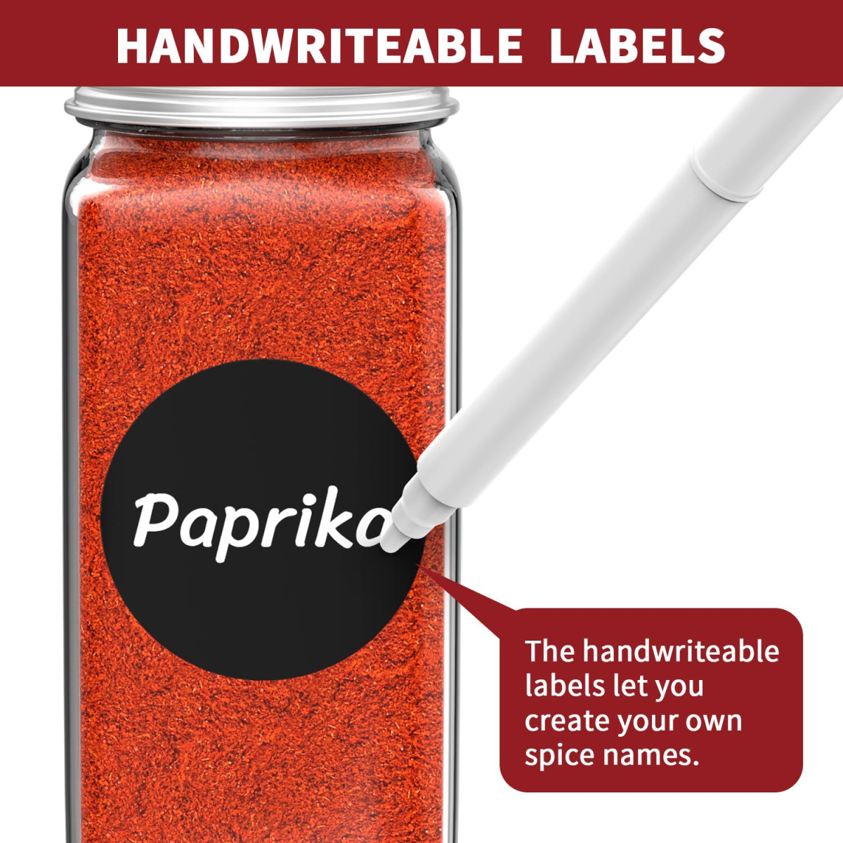 25 Piece Glass Spice Jar Set with Airtight Lids