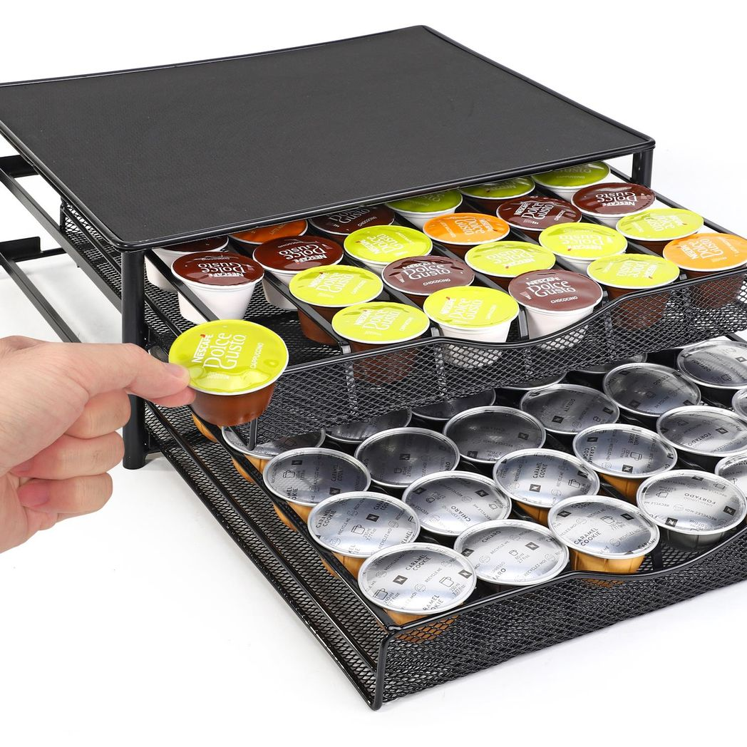 Black Coffee Pod Double Drawer