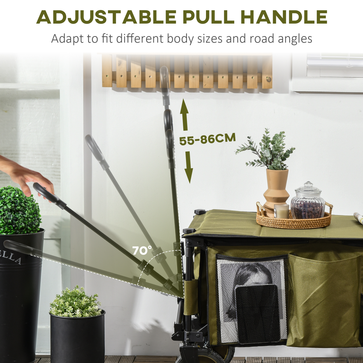 Folding Garden Trolley with 100kg Load Capacity