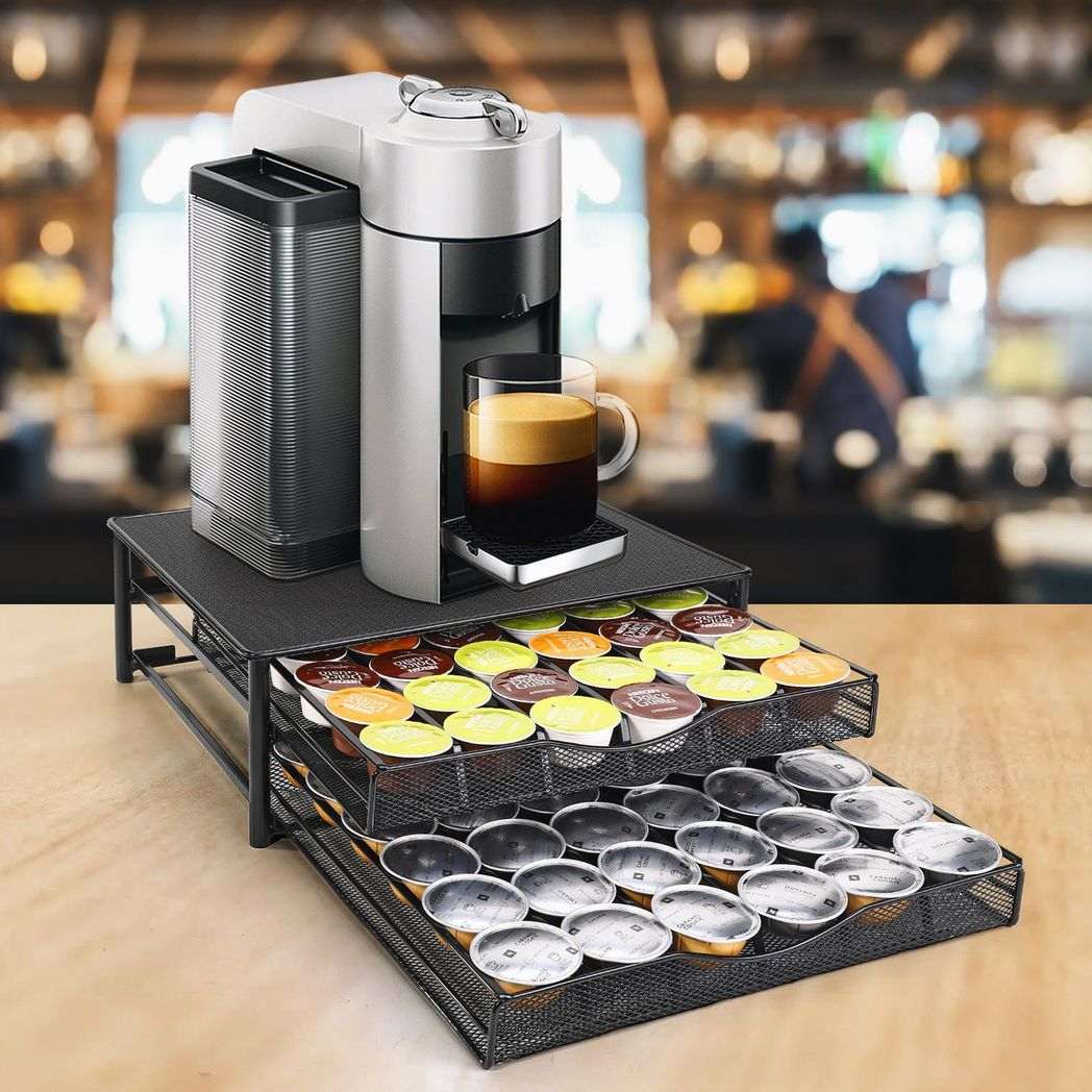 Black Coffee Pod Double Drawer