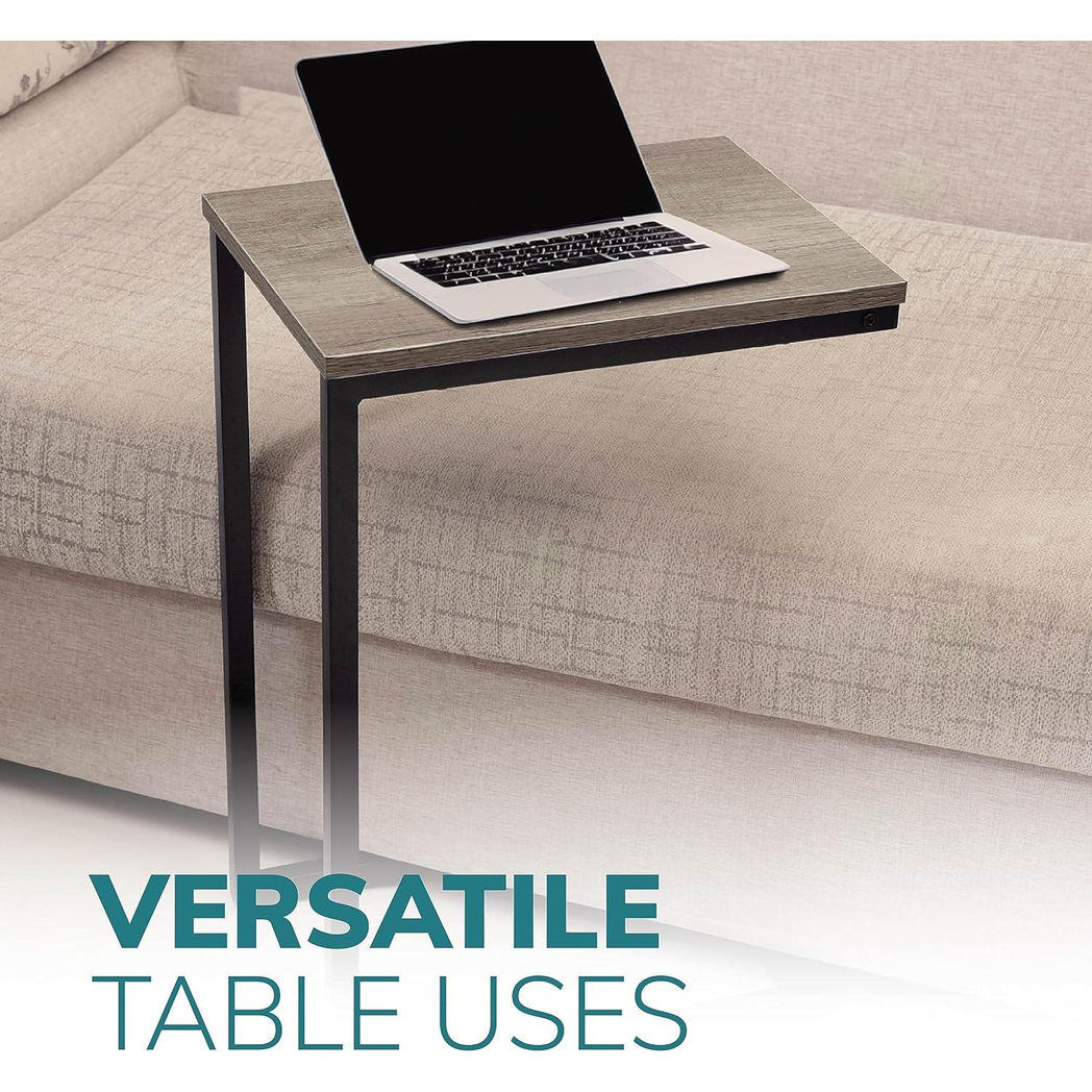 C-Shaped Side Table – Black Powder-Coated Frame