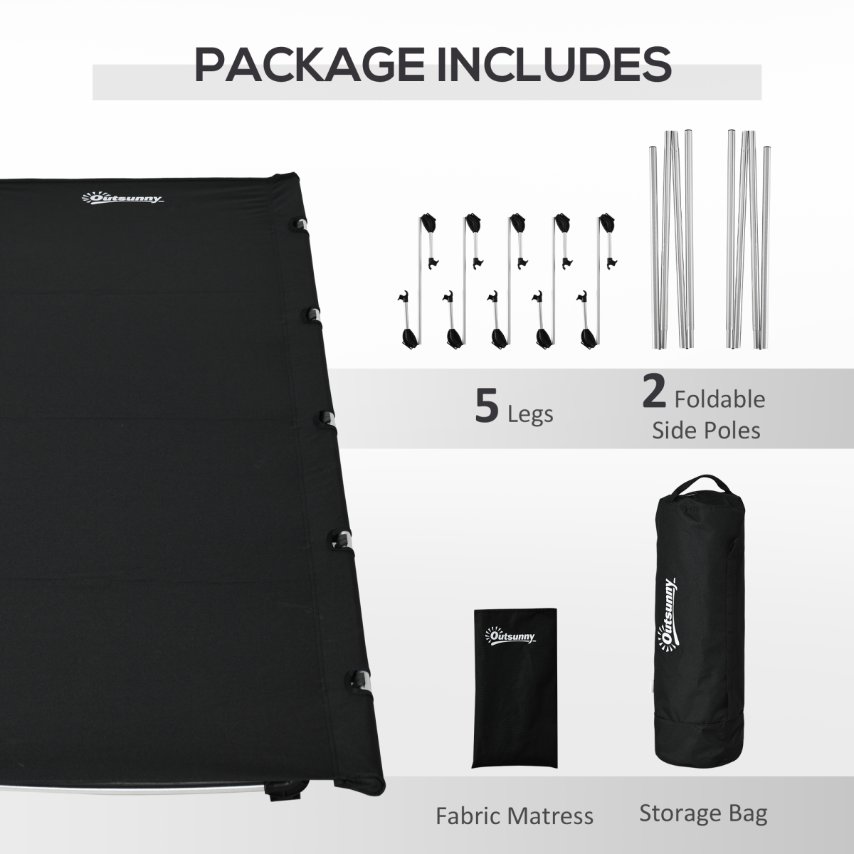 Portable Compact Camping Cot – 150kg Capacity