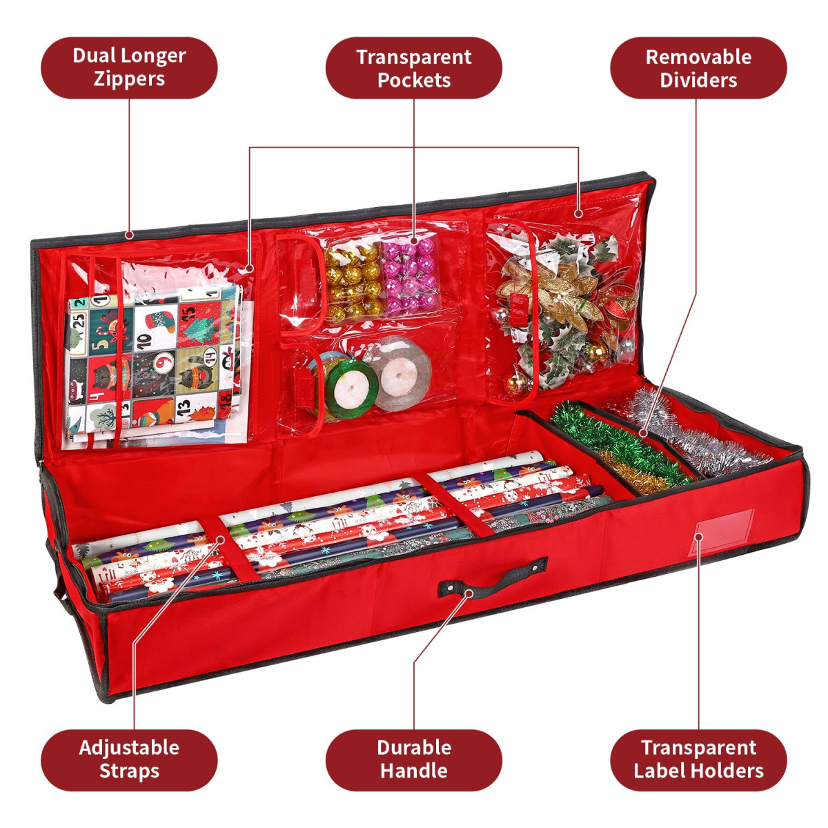 Deluxe Gift Wrap Organiser and Wrapping Paper Storage Bag
