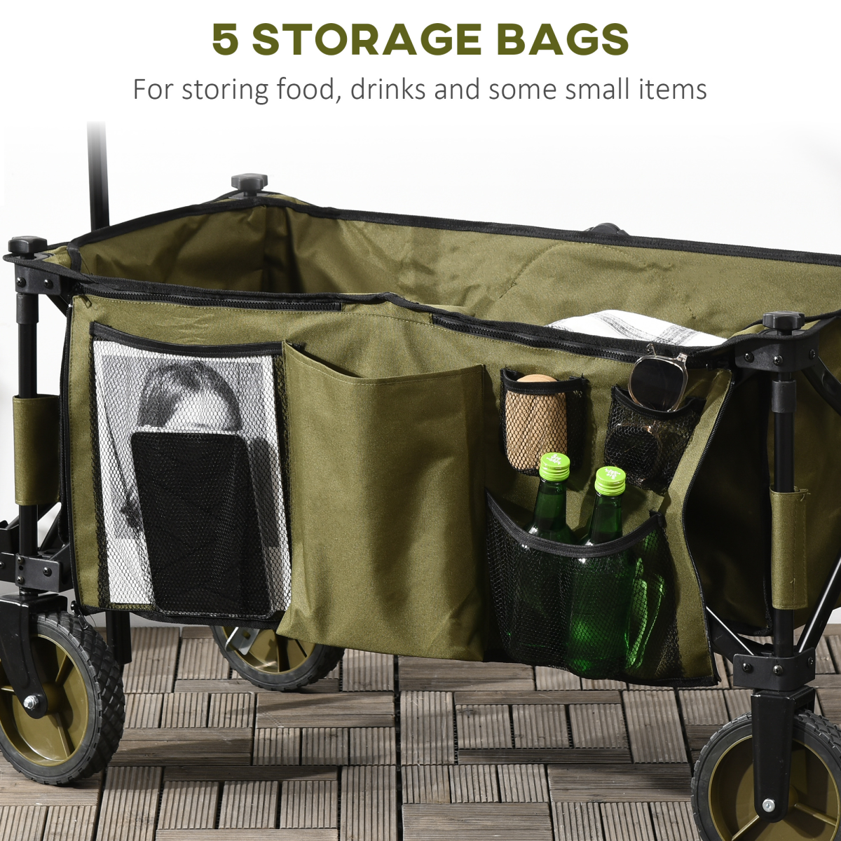 Folding Garden Trolley with 100kg Load Capacity