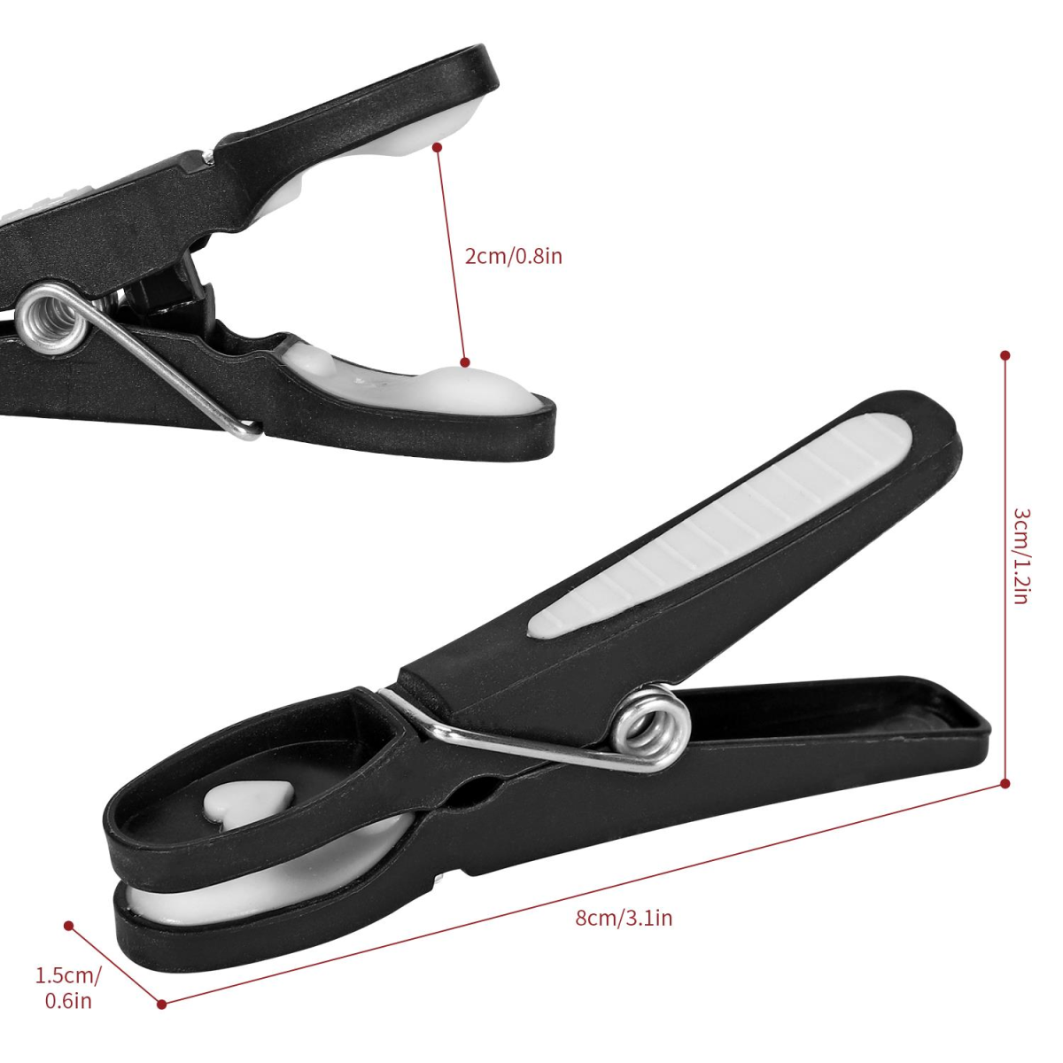 Premium Monochrome Clothes Pegs (Pack of 20)