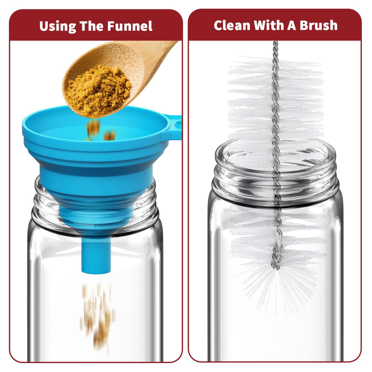 25 Piece Glass Spice Jar Set with Airtight Lids