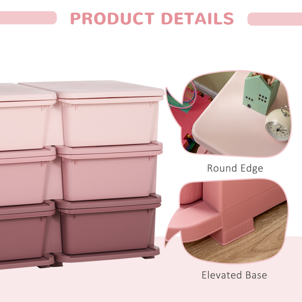 Velena Kids' 6-Drawer Bedroom Storage Unit - Pink