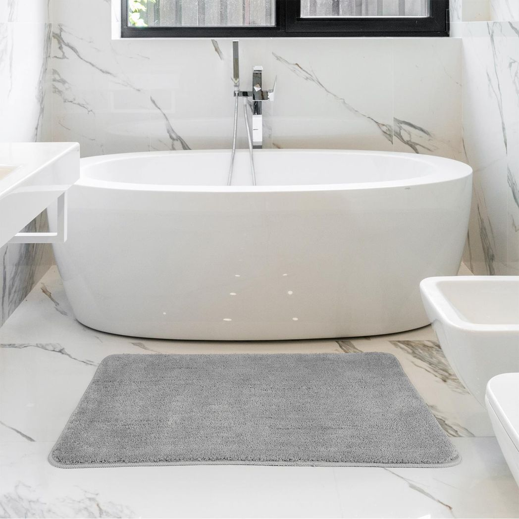Ultra-Soft Microfiber Bath Mat (60x90cm) - Light Grey