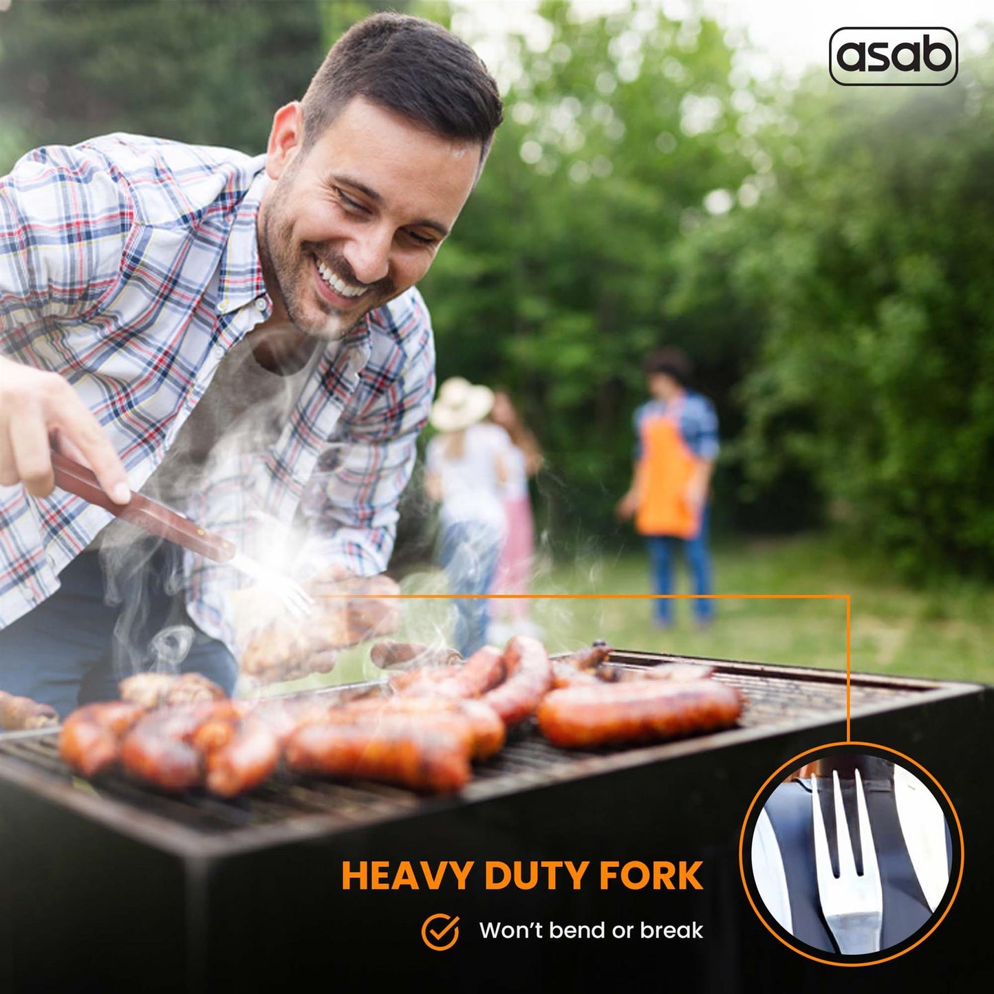 7-Piece BBQ Tool Set with Integrated Apron and Carry Case