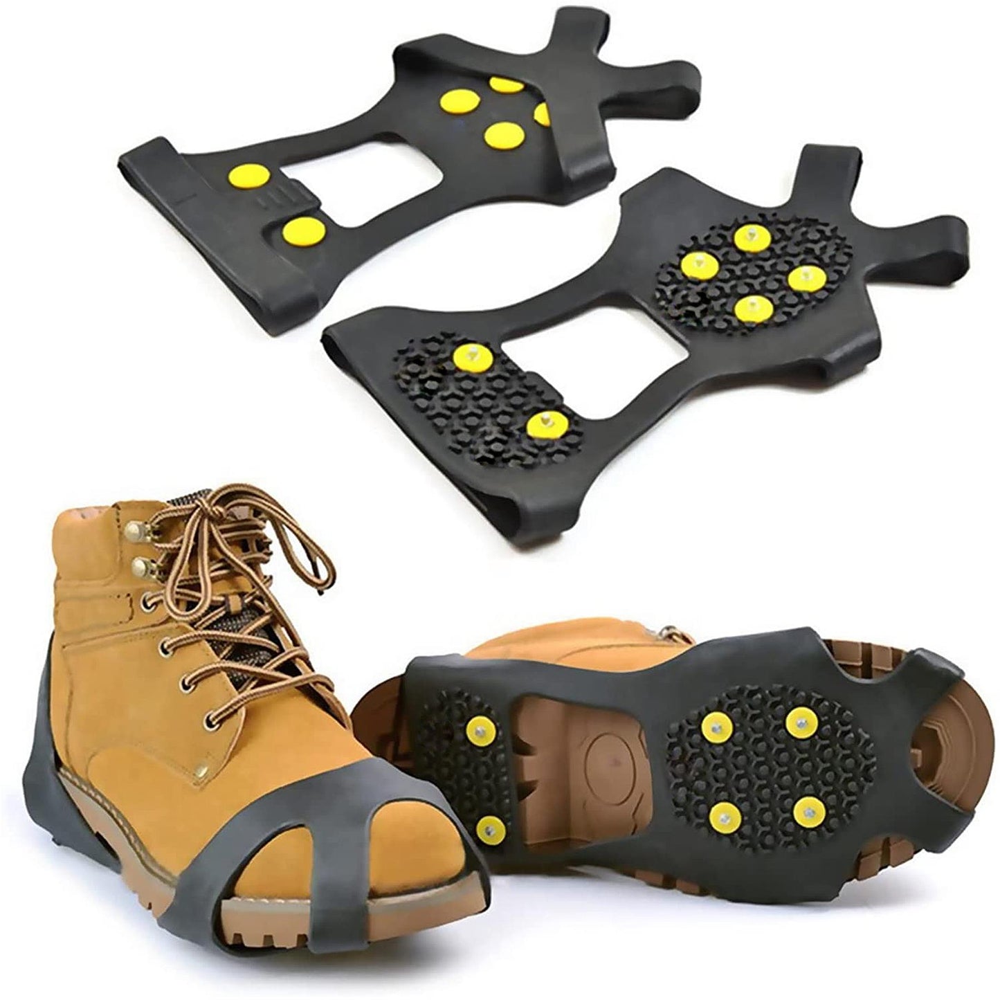 Non-Slip Ice Grippers with 6 Steel Spikes
