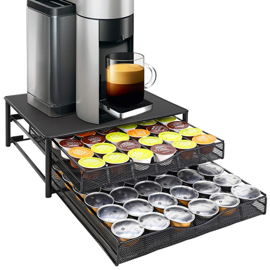 Black Coffee Pod Double Drawer