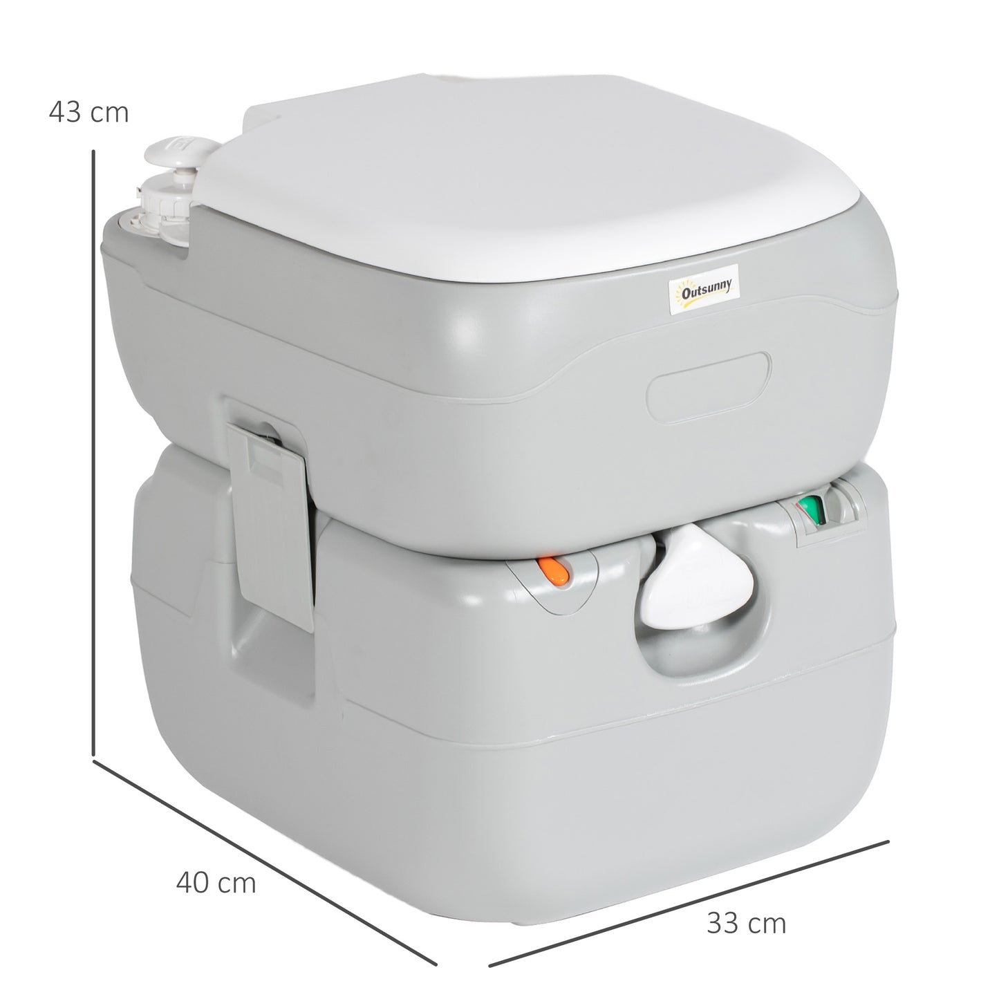 Portable Camping Toilet with 22L Waste Capacity and Level Indicator