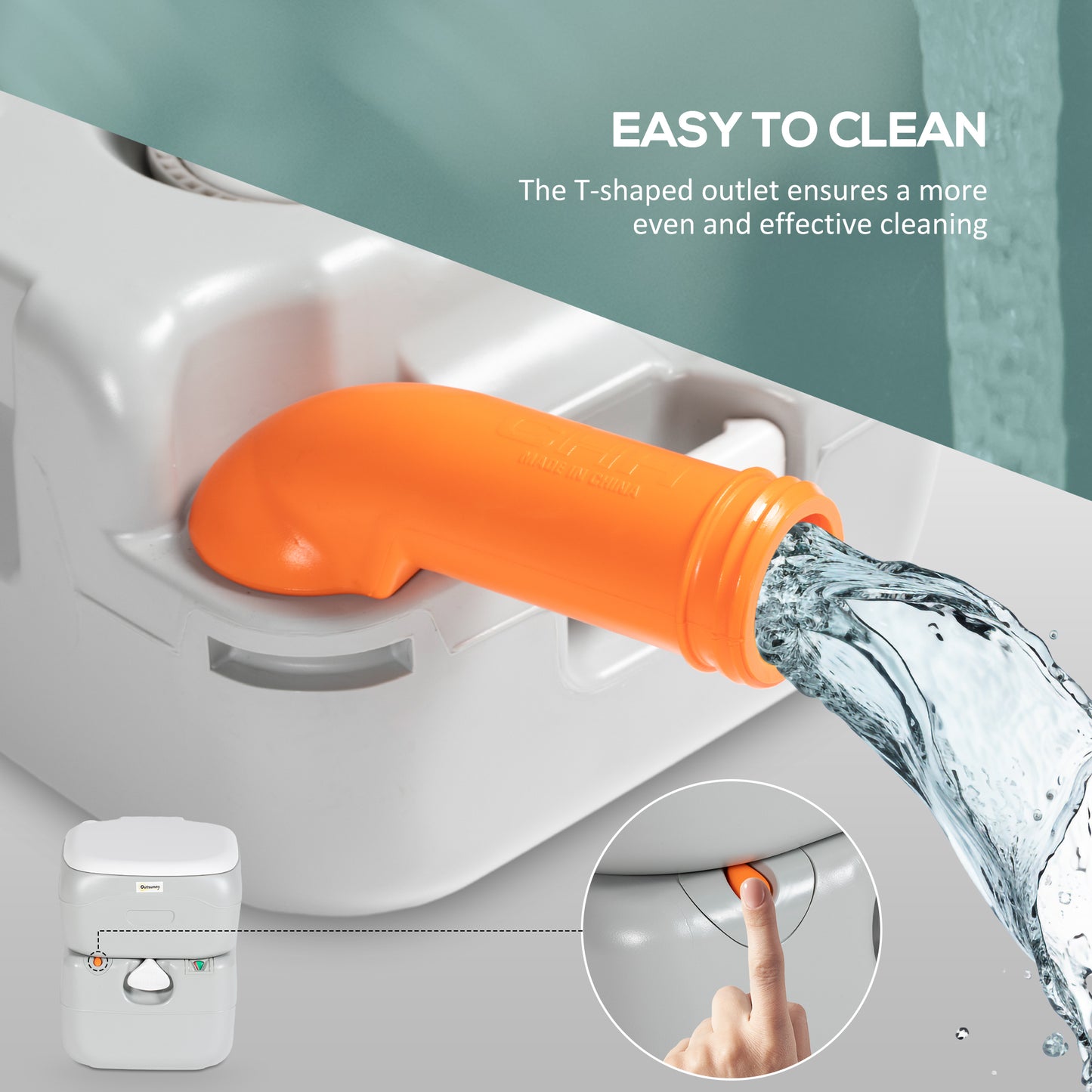 Portable Camping Toilet with 22L Waste Capacity and Level Indicator