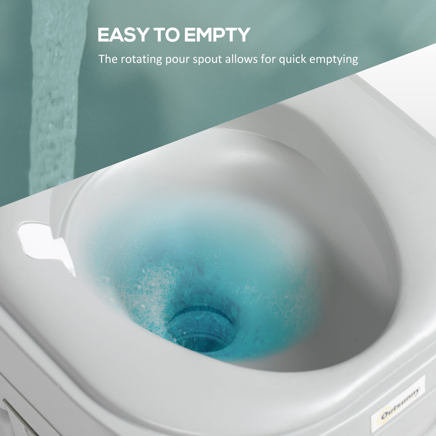 Portable Camping Toilet with 22L Waste Capacity and Level Indicator