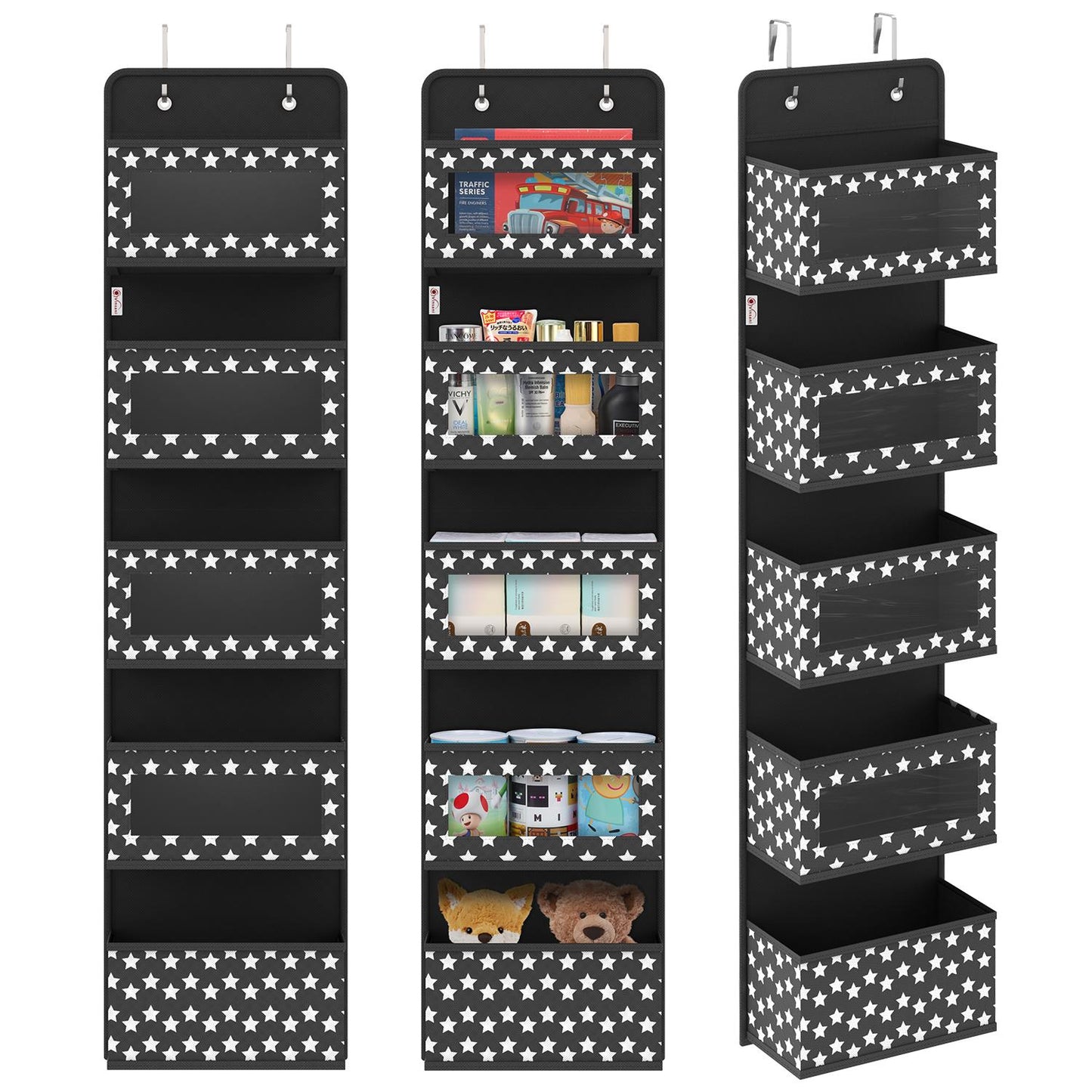 5-Tier Over Door Hanging Organiser with Clear Windows