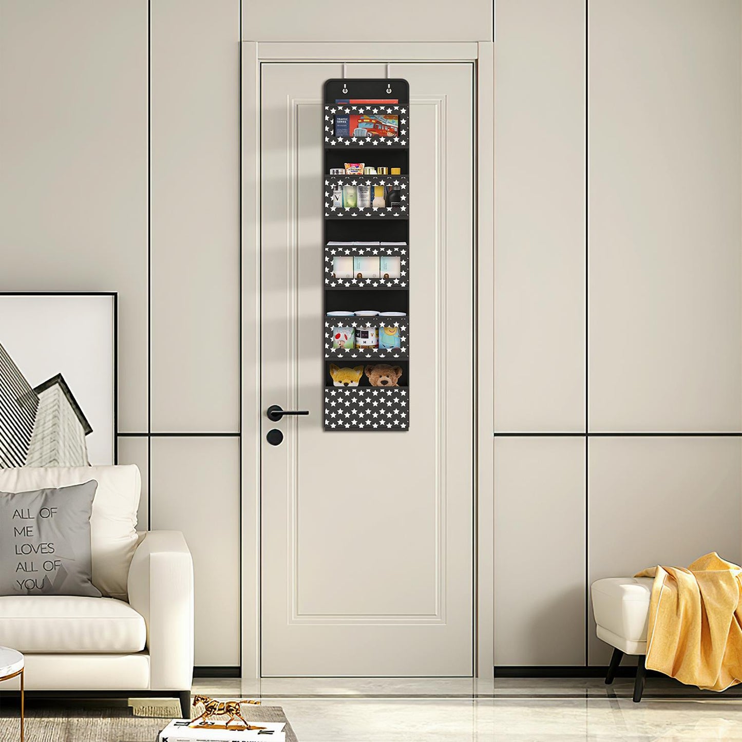 5-Tier Over Door Hanging Organiser with Clear Windows