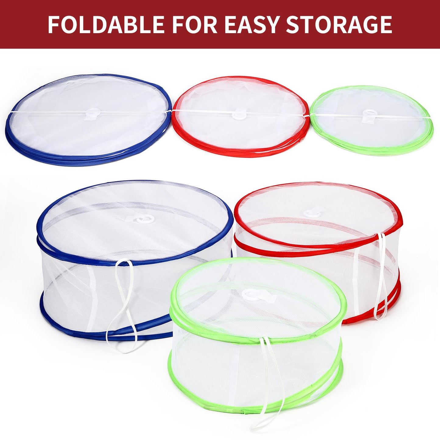 Set of 3 Pop-Up Mesh Food Covers