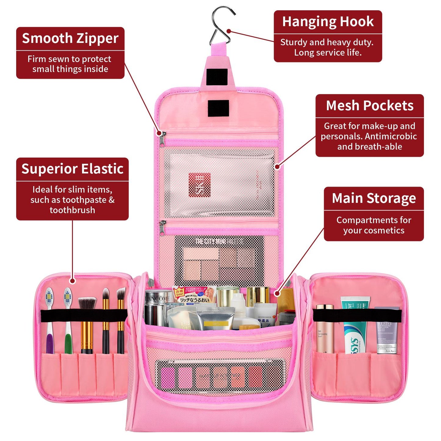 Hanging Travel Toiletry Bag and Cosmetic Organiser