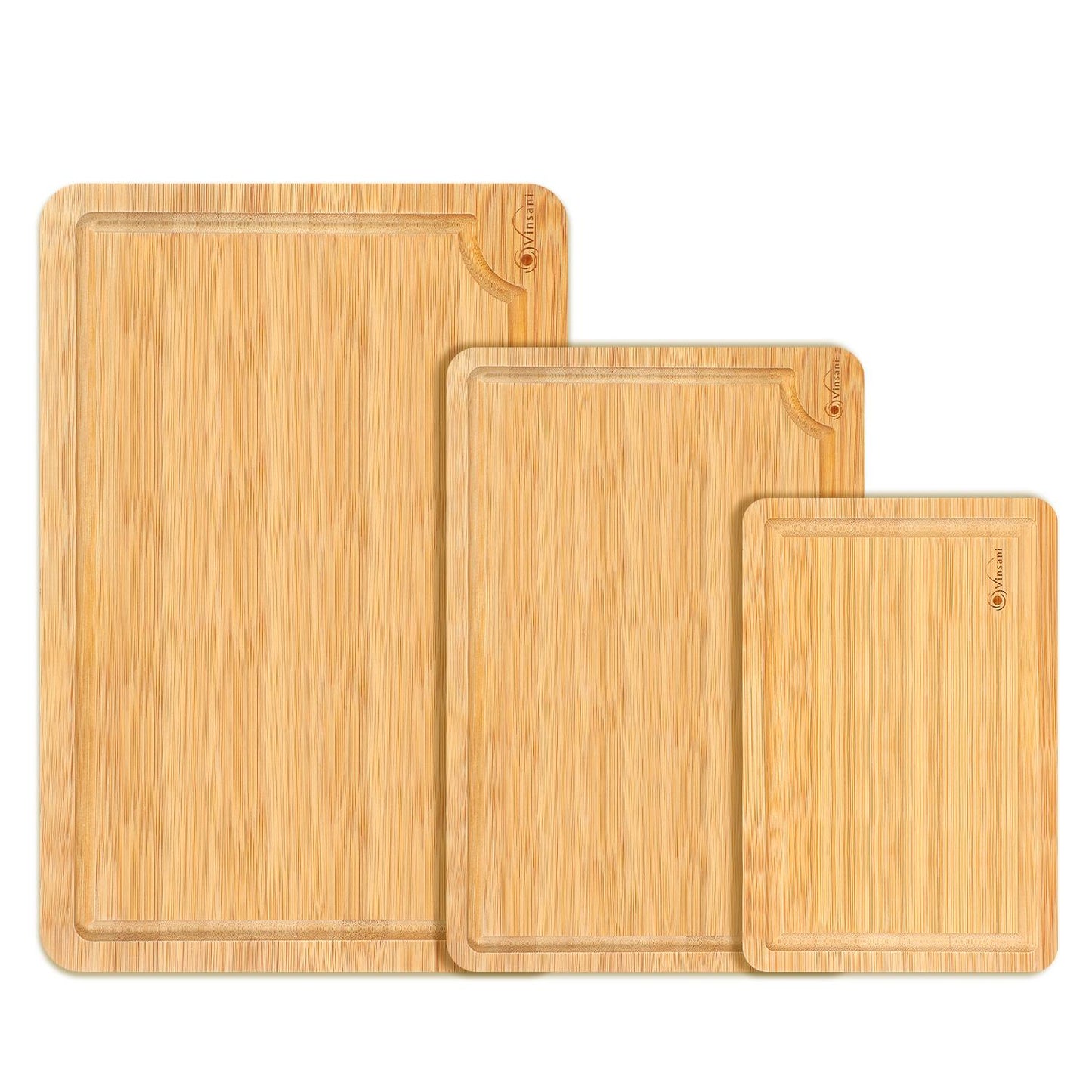 Set of 3 Natural Bamboo Chopping Boards