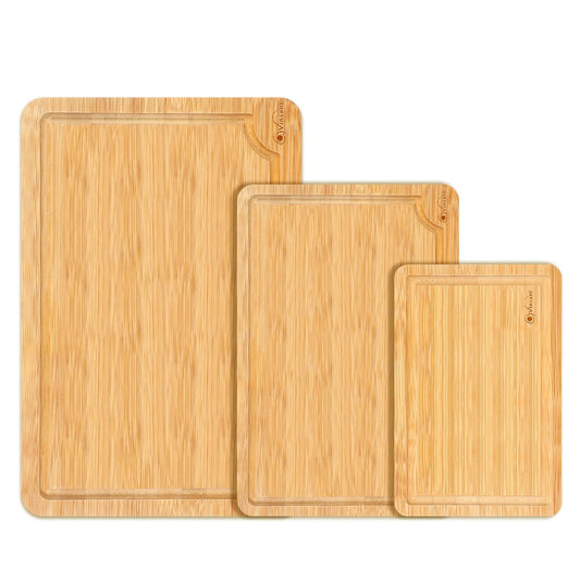 Set of 3 Natural Bamboo Chopping Boards
