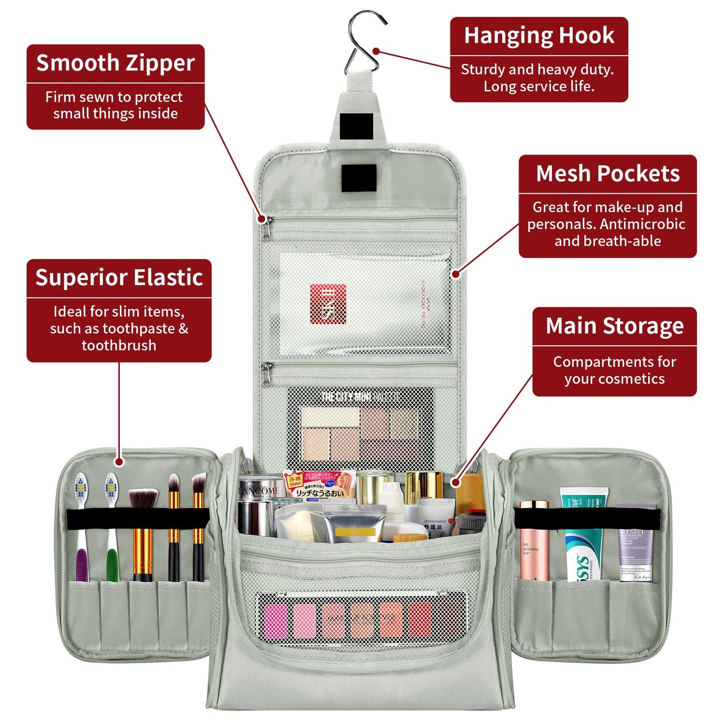 Toiletry Bag – Light Grey