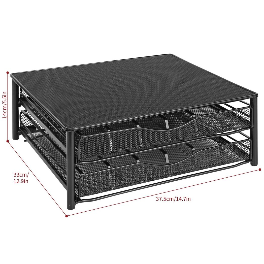 Black Coffee Pod Double Drawer