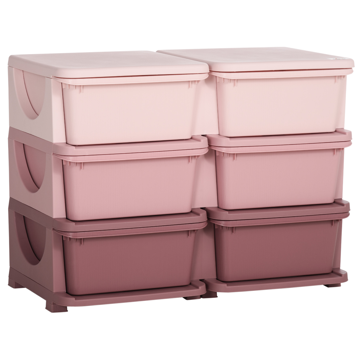 Velena Kids' 6-Drawer Bedroom Storage Unit - Pink